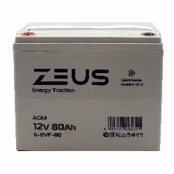 Аккумулятор ZEUS 6-EVF-80 (12V80Ah) тяговый Фото 1