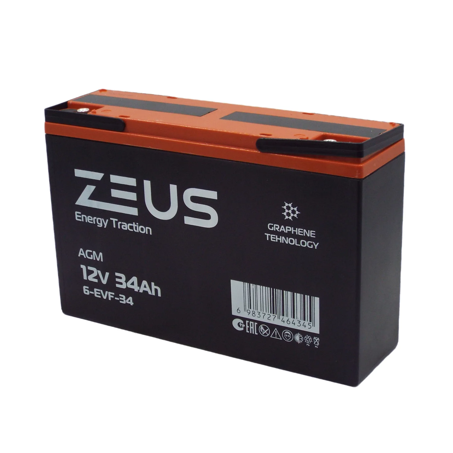 Аккумулятор ZEUS 6-EVF-34 (12V34Ah) тяговый Фото 1