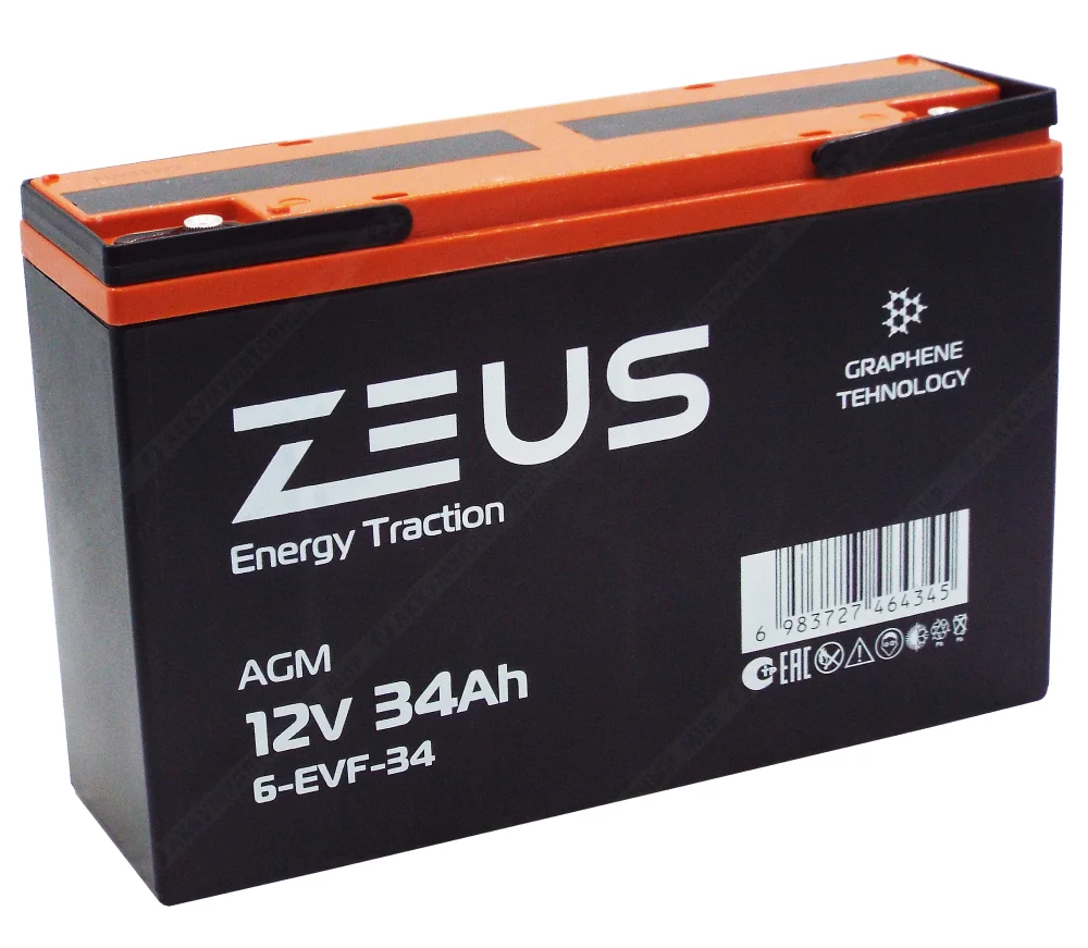 Аккумулятор ZEUS 6-EVF-34 (12V34Ah) тяговый