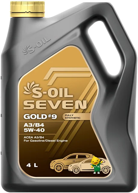 Масло моторное 5W40 S-OIL 7 GOLD #9 A3/B4 синт., 4л Фото 1