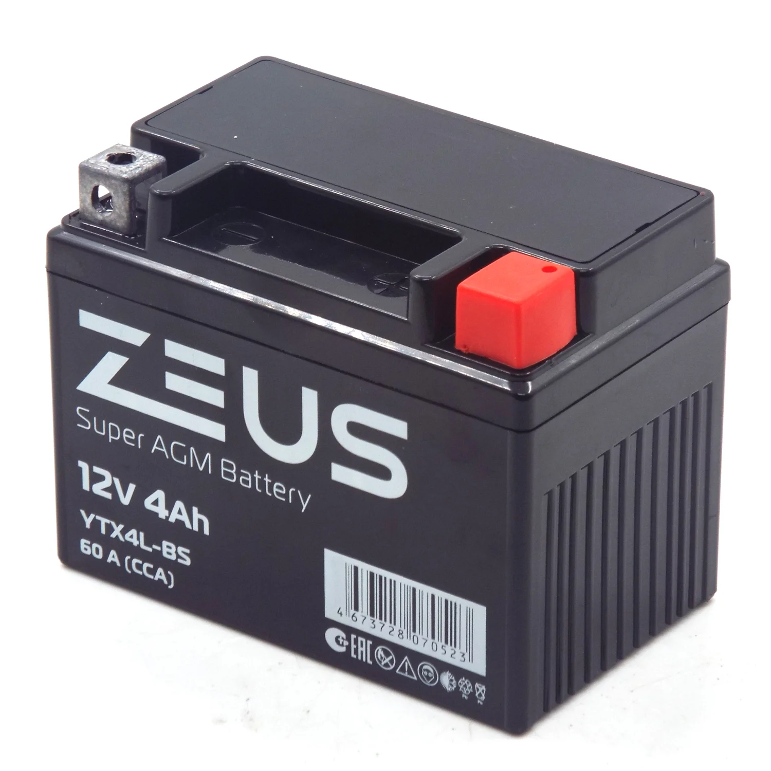 Аккумулятор ZEUS SUPER AGM 4 Ач о.п. (YTX4L-BS) СУПЕР ЦЕНА Фото 1