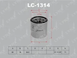 Фильтр масляный LYNX LC1314 (W67/2, GB-1110, SM160) CHEVROLET / SUZUKI Фото 1