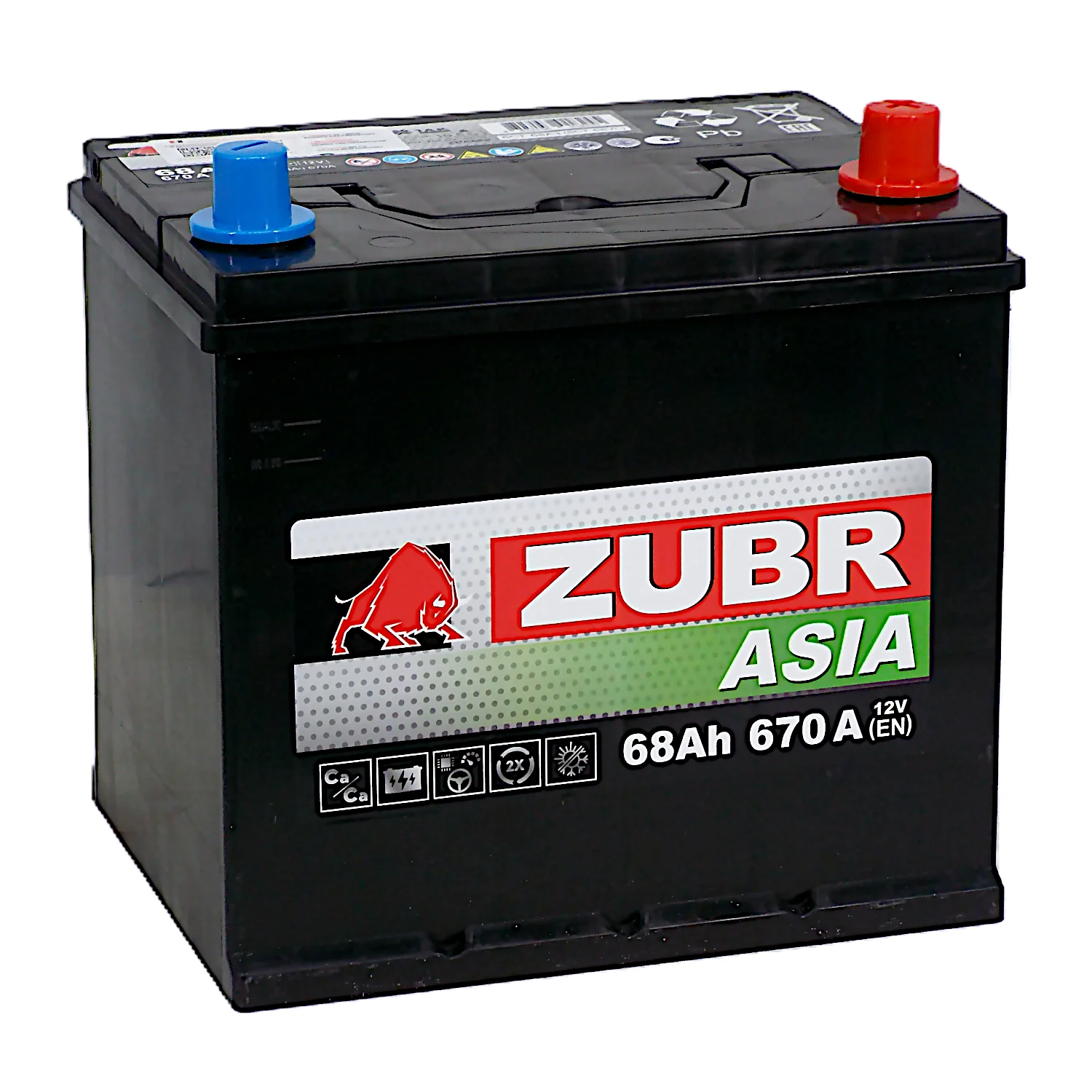 Аккумулятор ZUBR Premium ASIA 68 Ач о.п.