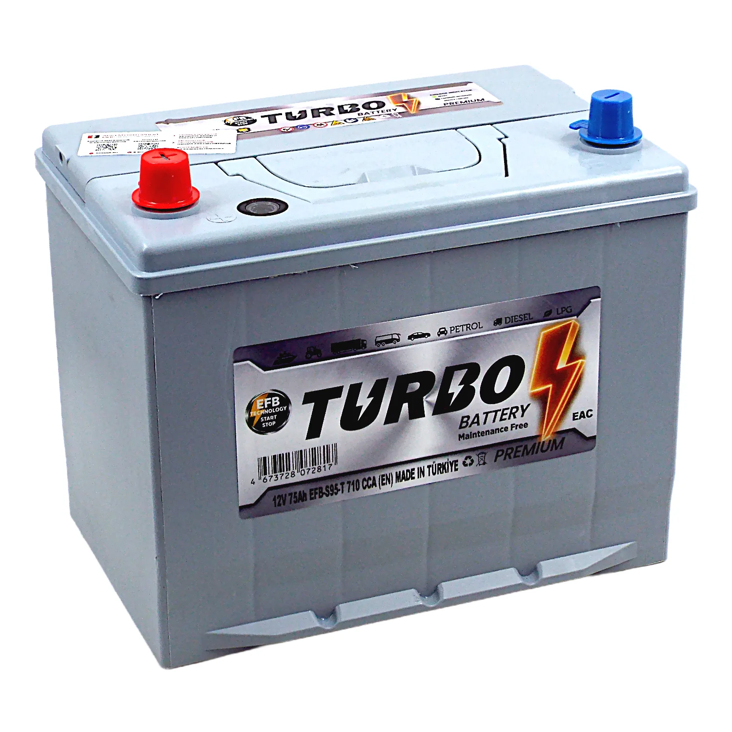 Аккумулятор TURBO EFB S95 Asia 75 Ач п.п.