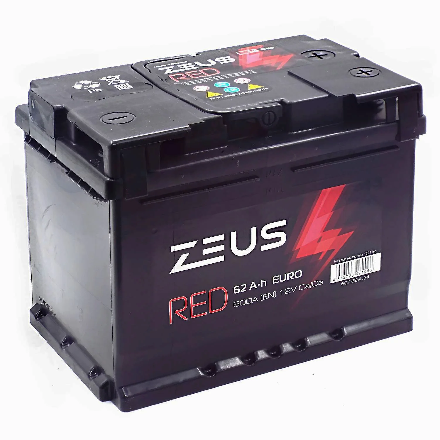 Аккумулятор ZEUS RED 62 Ач о.п.