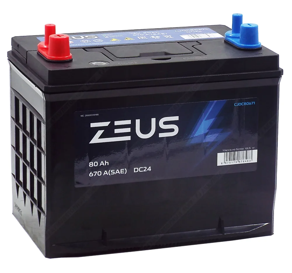 Аккумулятор ZEUS DC24 80 Ач 670А п.п.