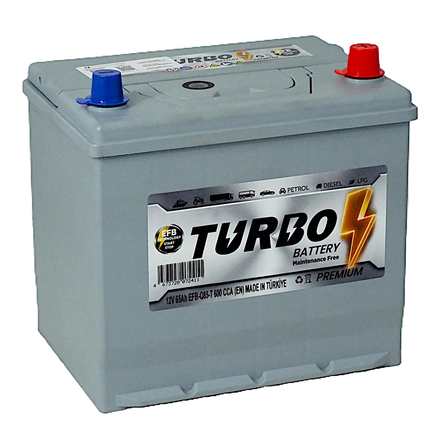 Аккумулятор TURBO EFB Q85 Asia 65 Ач о.п. Фото 1