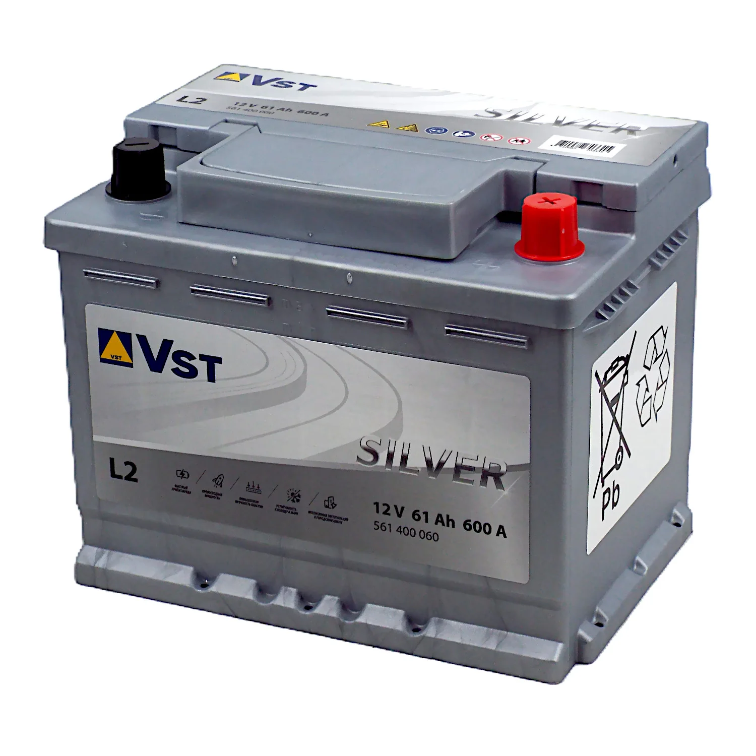 Аккумулятор VST Silver L2 61 Ач о.п. Фото 1