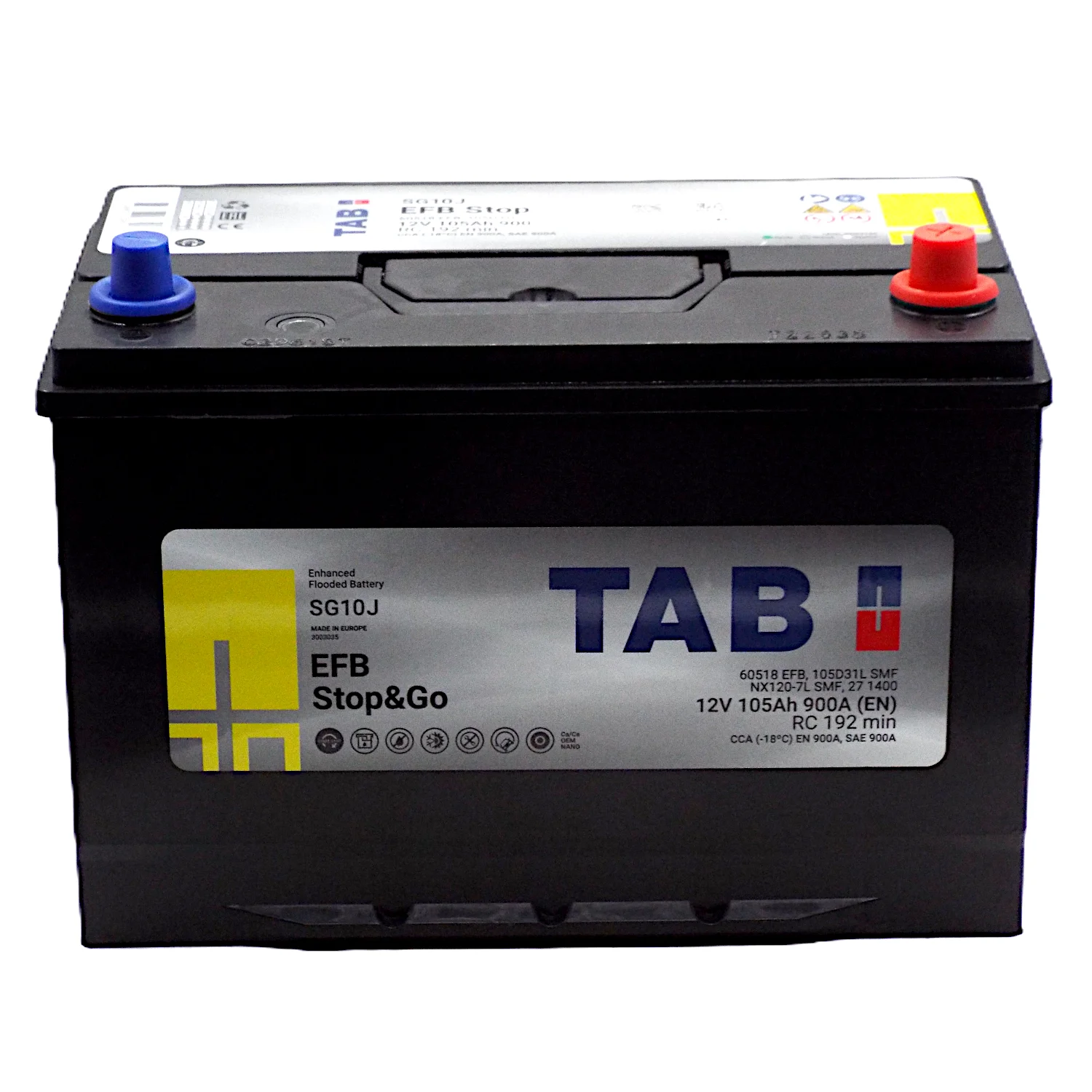 Аккумулятор TAB EFB SG10J Asia 105 Ач о.п. Фото 1