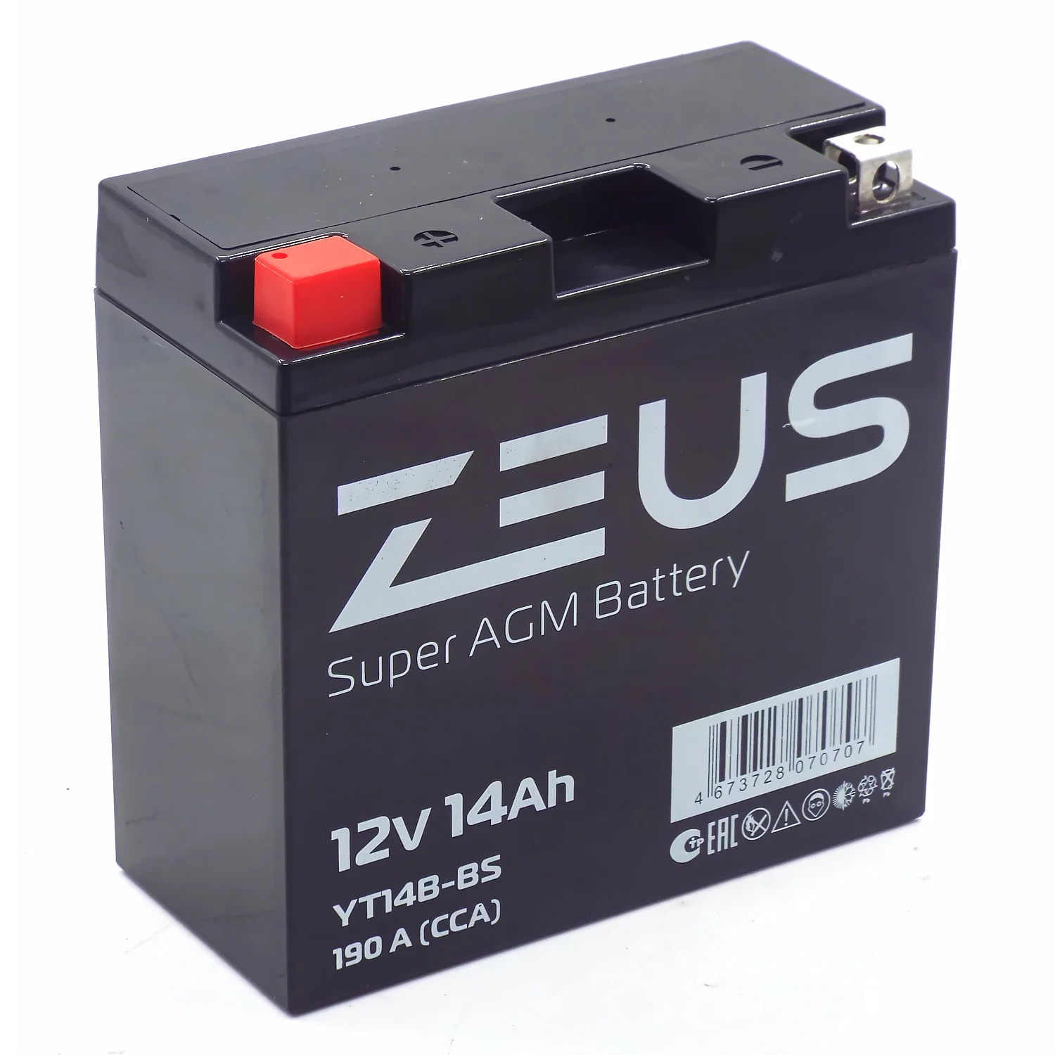 Аккумулятор ZEUS SUPER AGM 14 Ач п.п. (YT14B-BS)