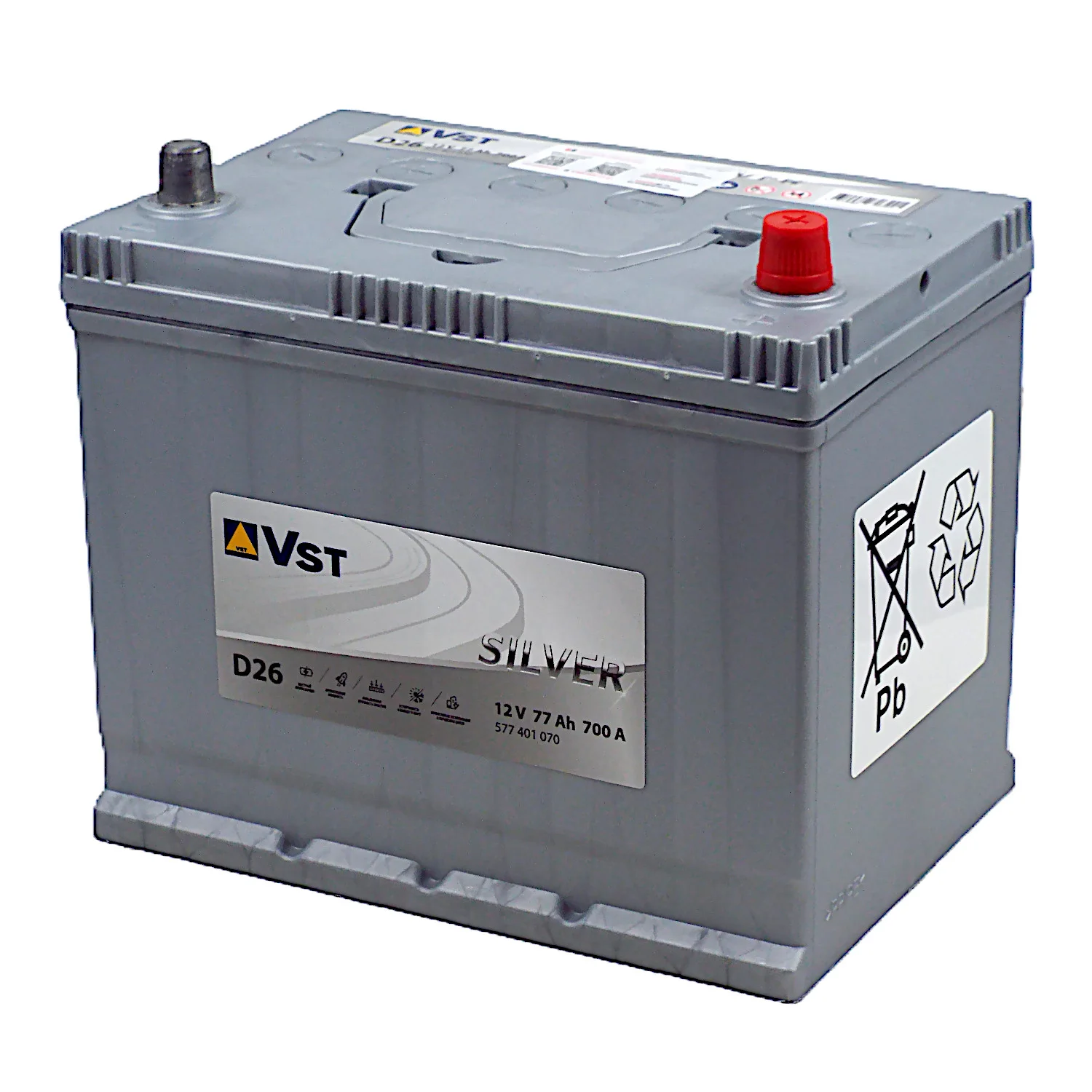 Аккумулятор VST Silver Asia D26 77 Ач о.п. Фото 1