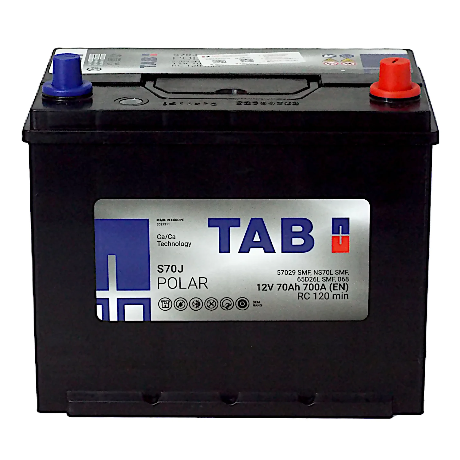 Аккумулятор TAB Роlar S70J Asia 70 Ач о.п. Фото 1