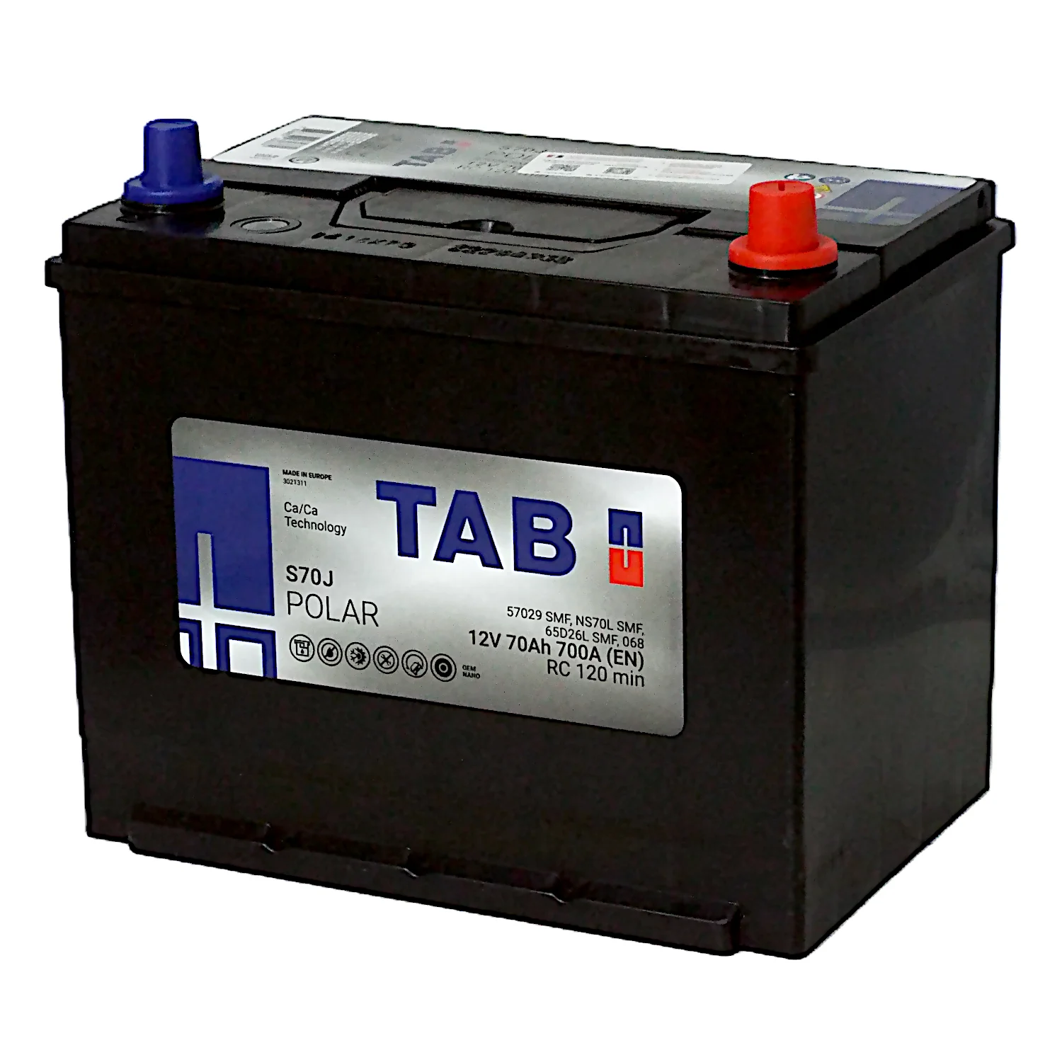 Аккумулятор TAB Роlar S70J Asia 70 Ач о.п. Фото 1