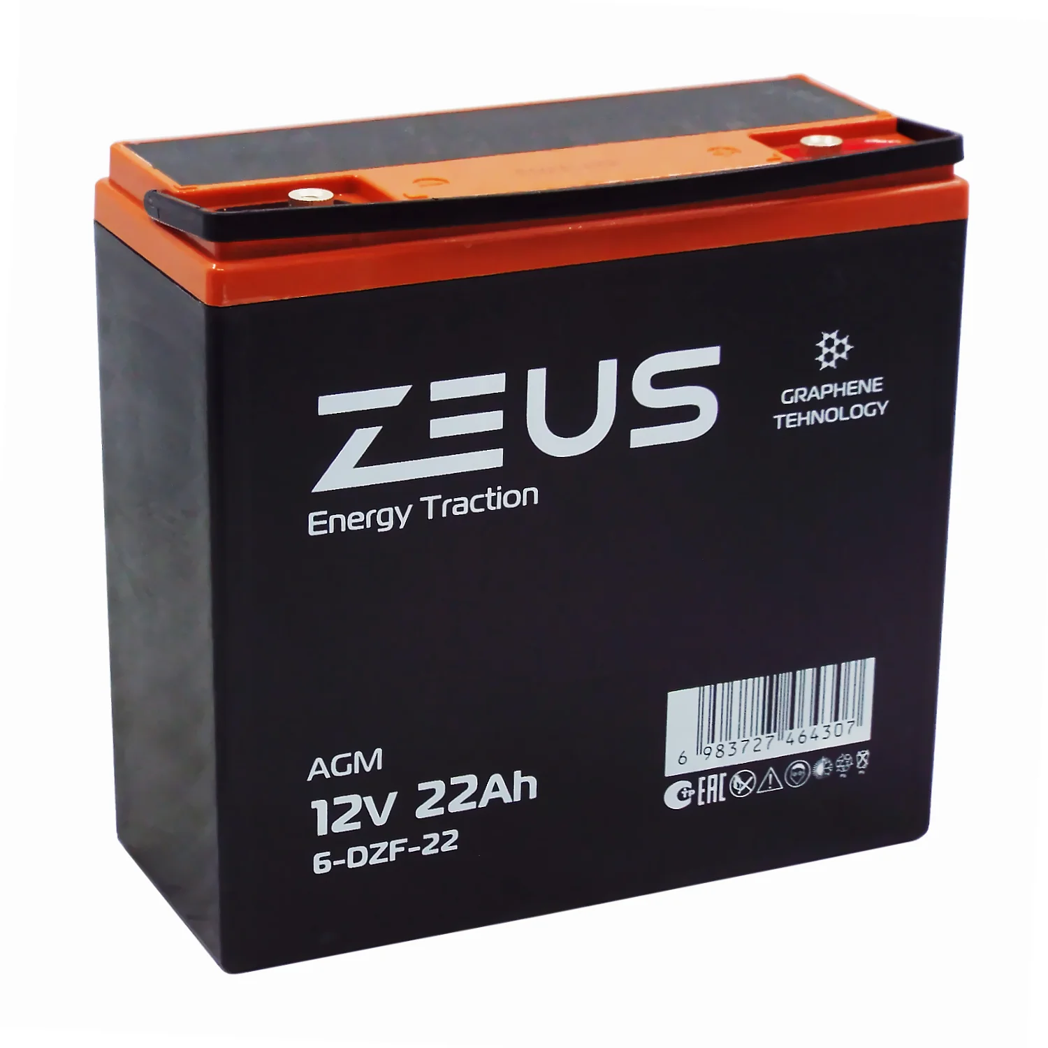 Аккумулятор ZEUS 6-DZF-22 (12V22Ah) тяговый