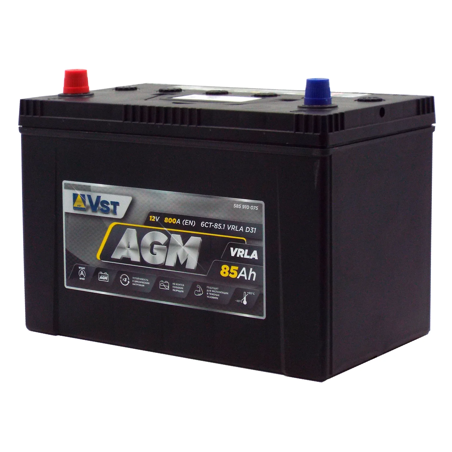 Аккумулятор VST AGM Asia 85 Ач п.п. Фото 1