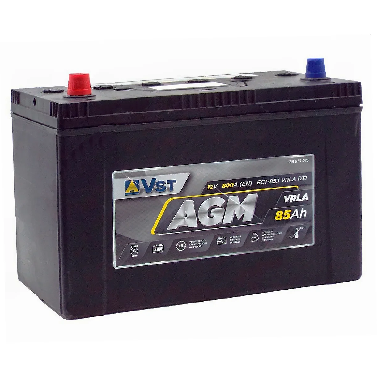 Аккумулятор VST AGM Asia 85 Ач п.п. Фото 1