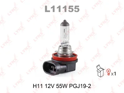 Лампа галогенная H11 12V 55W PGJ19-2 LYNXauto L11155 Фото 1