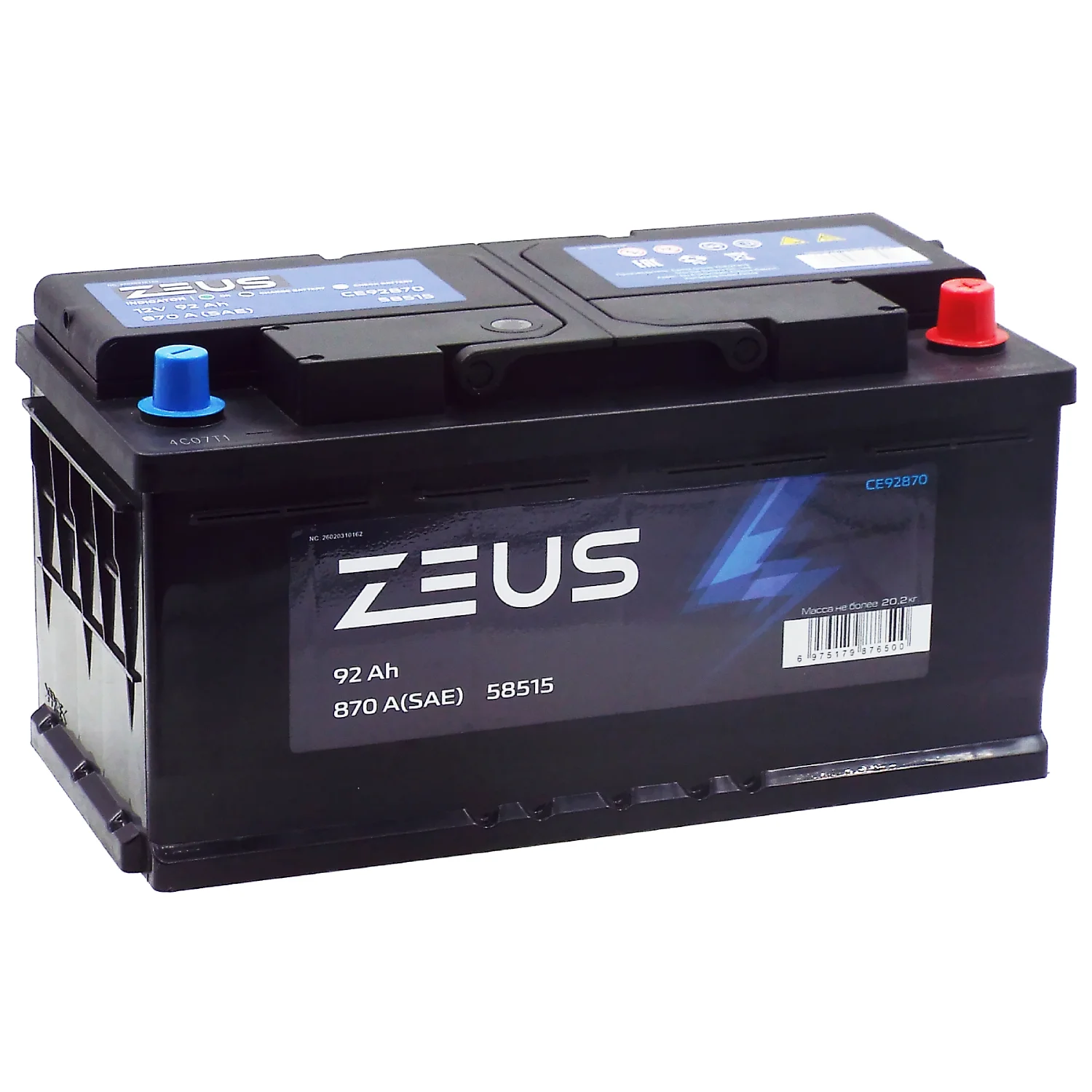 Аккумулятор ZEUS LB 92 Ач о.п. Фото 1